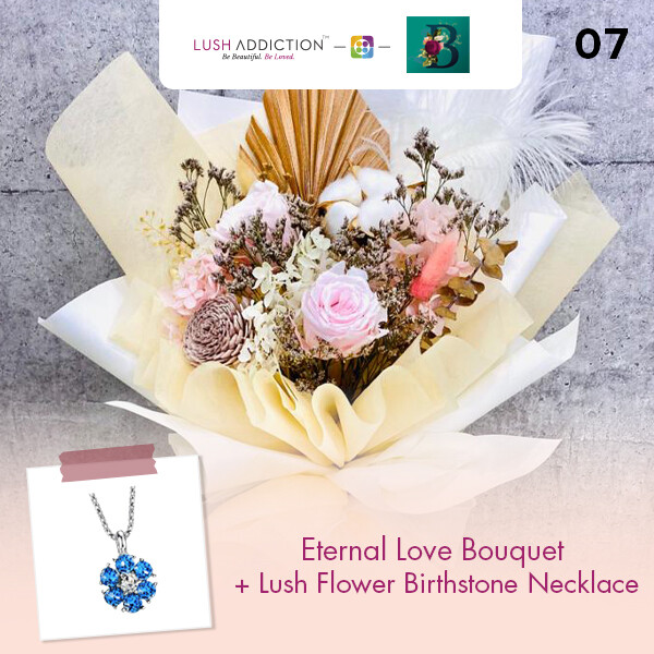 Eternal Love Bouquet + Lush Addiction Necklace (By: The Bliss Florist from Melaka)