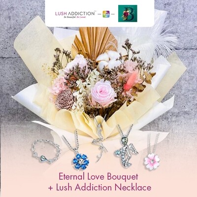 Eternal Love Bouquet + Lush Addiction Necklace (By: The Bliss Florist from Melaka)