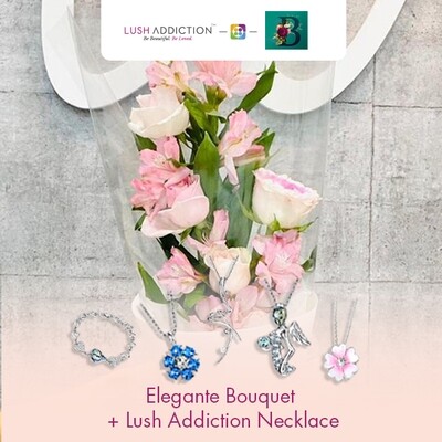 Elegante Bouquet + Lush Addiction Necklace (By: The Bliss Florist from Melaka)