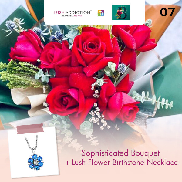 Sophisticated Bouquet + Lush Addiction Necklace (By: The Bliss Florist from Melaka)