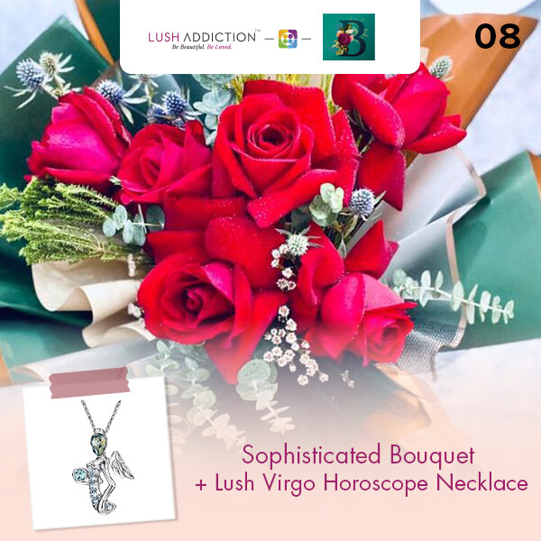 Sophisticated Bouquet + Lush Addiction Necklace (By: The Bliss Florist from Melaka)