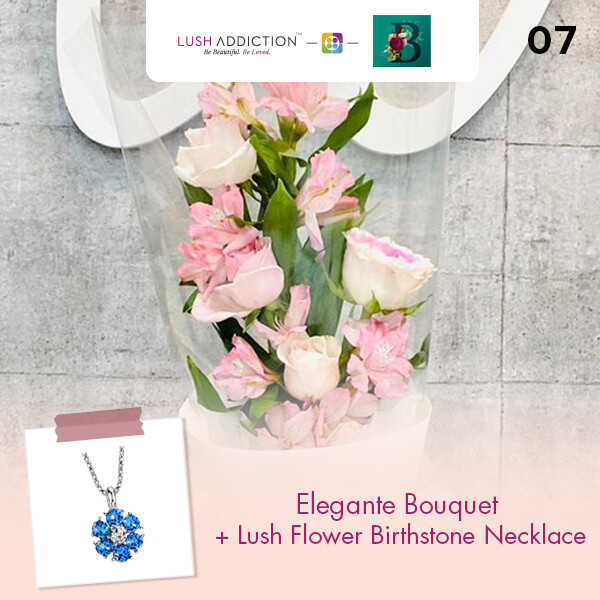 Elegante Bouquet + Lush Addiction Necklace (By: The Bliss Florist from Melaka)