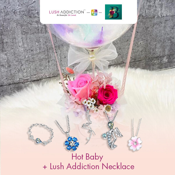 Hot Baby + Lush Addiction Necklace (By: The Bliss Florist from Melaka)