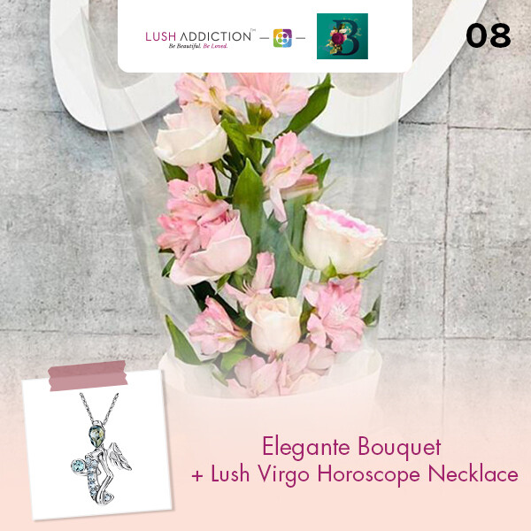 Elegante Bouquet + Lush Addiction Necklace (By: The Bliss Florist from Melaka)