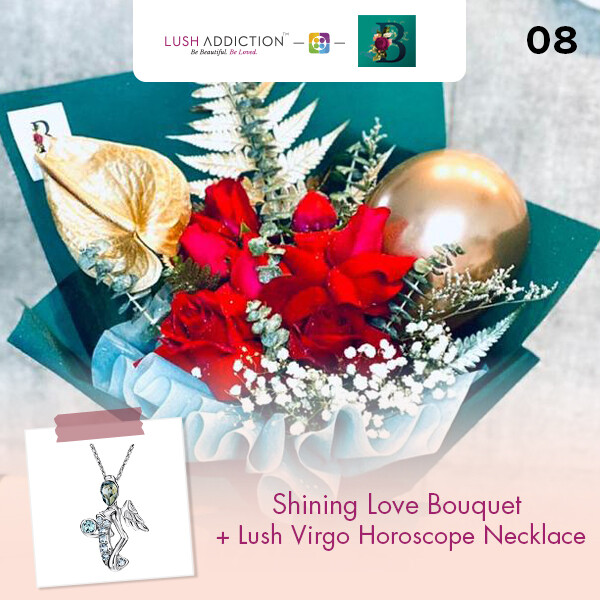 Shining Love Bouquet + Lush Addiction Necklace (By: The Bliss Florist from Melaka)