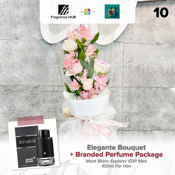Elegante Bouquet + Fragrance Hub Branded Perfume (By: The Bliss Florist from Melaka)