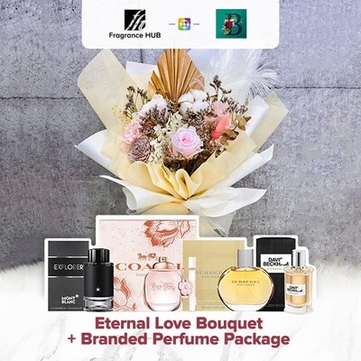 Eternal Love Bouquet + Fragrance Hub Branded Perfume (By: The Bliss Florist from Melaka)