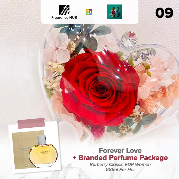 Forever Love Bouquet + Fragrance Hub Branded Perfume (By: The Bliss Florist from Melaka)