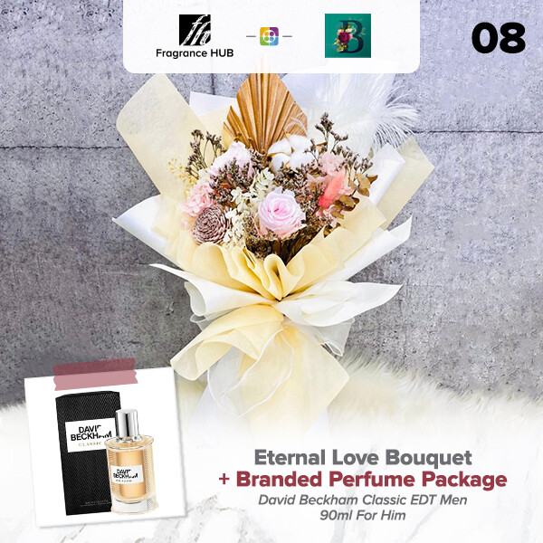 Eternal Love Bouquet + Fragrance Hub Branded Perfume (By: The Bliss Florist from Melaka)