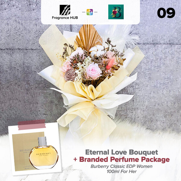 Eternal Love Bouquet + Fragrance Hub Branded Perfume (By: The Bliss Florist from Melaka)
