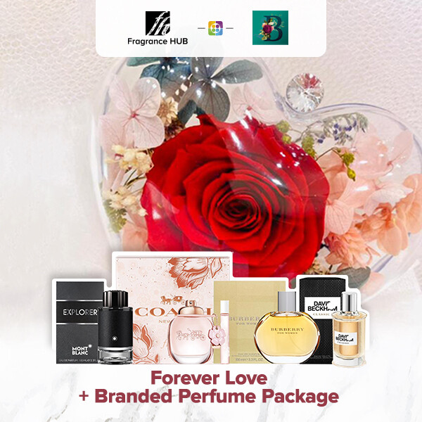 Forever Love Bouquet + Fragrance Hub Branded Perfume (By: The Bliss Florist from Melaka)