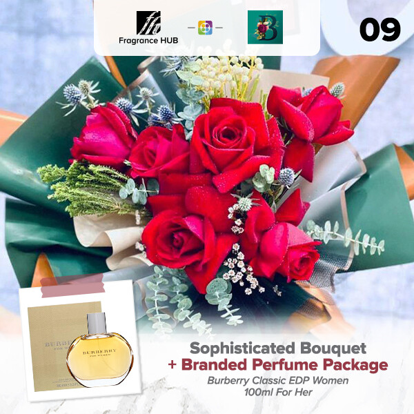 Sophisticated Bouquet + Fragrance Hub Branded Perfume (By: The Bliss Florist from Melaka)
