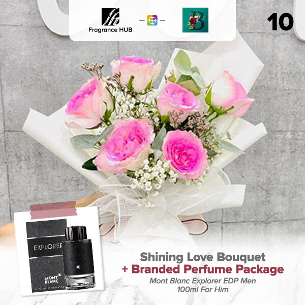 Simplistic Bouquet + Fragrance Hub Branded Perfume (By: The Bliss Florist from Melaka)
