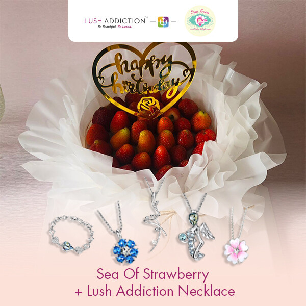 Sea of Strawberry + Lush Addiction Necklace (By: Fun Oven Pastry Delight from Penang)