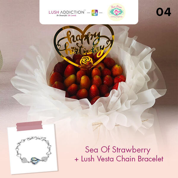 Sea of Strawberry + Lush Addiction Necklace (By: Fun Oven Pastry Delight from Penang)