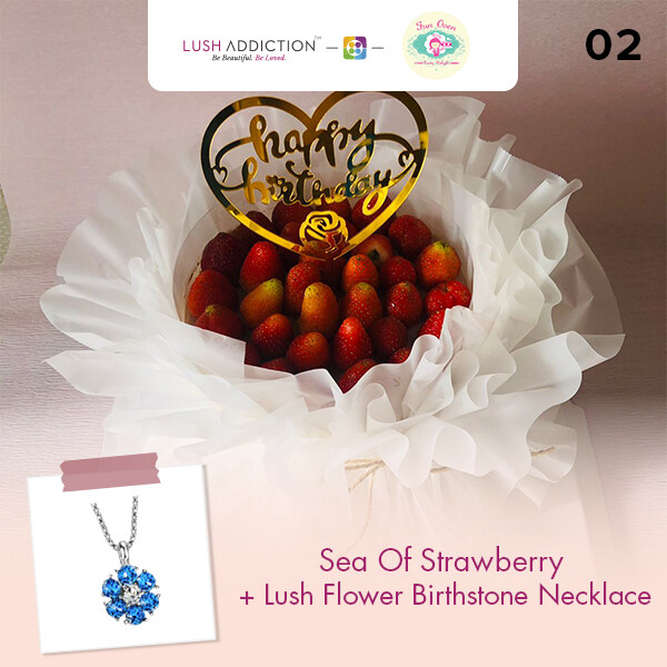 Sea of Strawberry + Lush Addiction Necklace (By: Fun Oven Pastry Delight from Penang)
