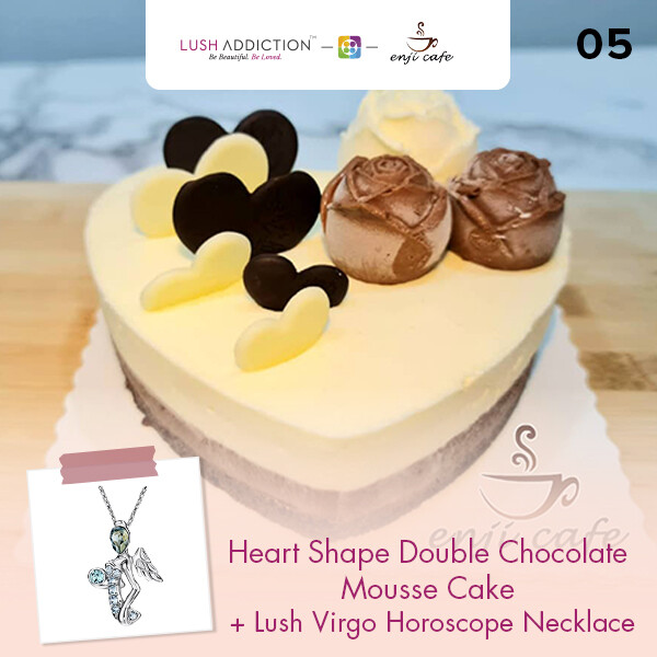 Heart Shape Double Chocolate Mousse Cake + Lush Addiction Necklace (By: Enji Cafe from Melaka)