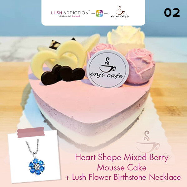 Heart Shape Mixed Berry Mousse Cake + Lush Addiction Necklace (By: Enji Cafe from Melaka)
