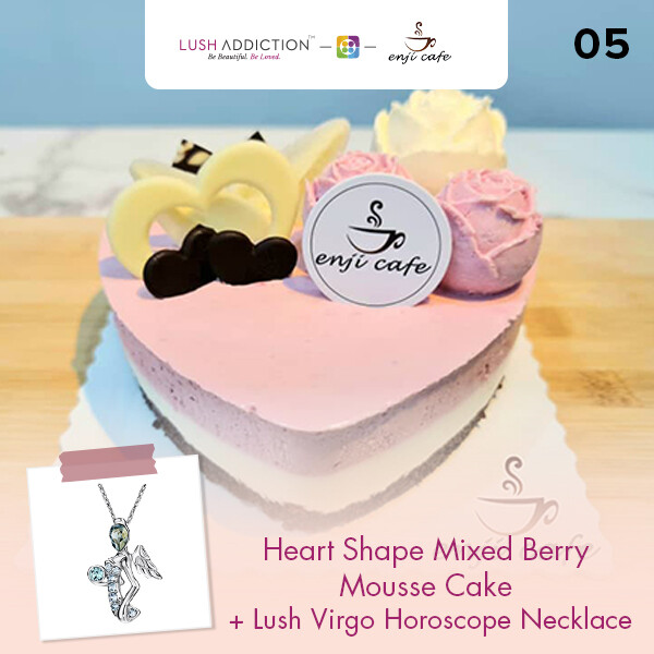Heart Shape Mixed Berry Mousse Cake + Lush Addiction Necklace (By: Enji Cafe from Melaka)