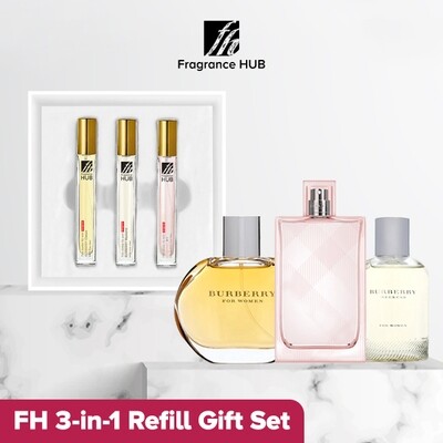 Burberry FH 3-in-1 10ml Lady Refill Set (Classic + Weekend + Brit Sheer)