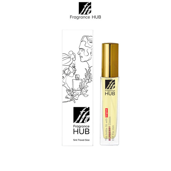 Burberry Classic  EDT Men 5/10ML Travel Size Perfume (Refill by Fragrance HUB)