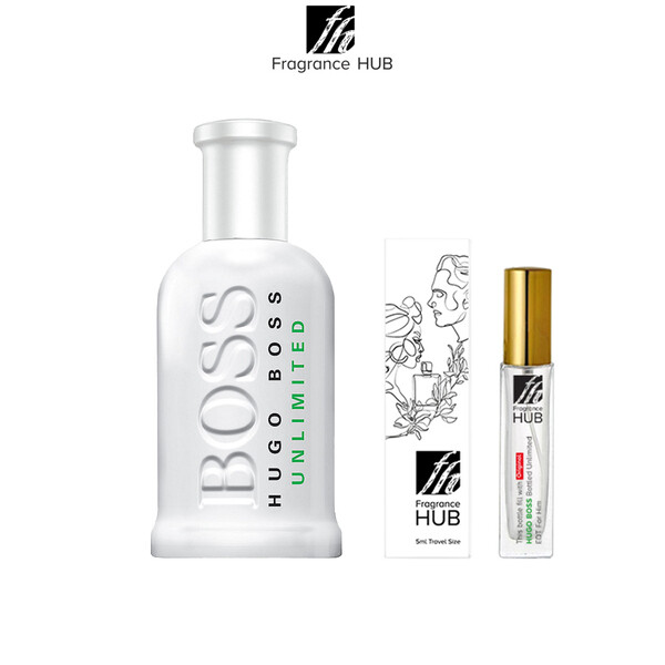 Hugo Boss Bottled Unlimited EDT Men 5/10ML Travel Size Perfume (Refill by Fragrance HUB)