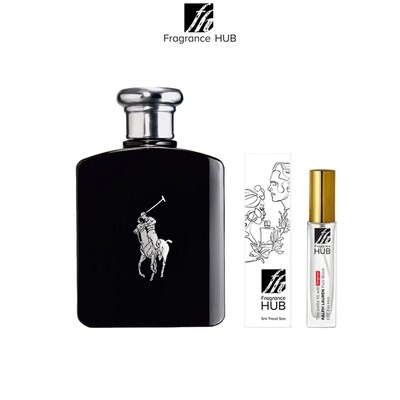 Ralph Lauren Polo Black EDT Men 5/10ml Travel Size Perfume (Refill by Fragrance HUB)