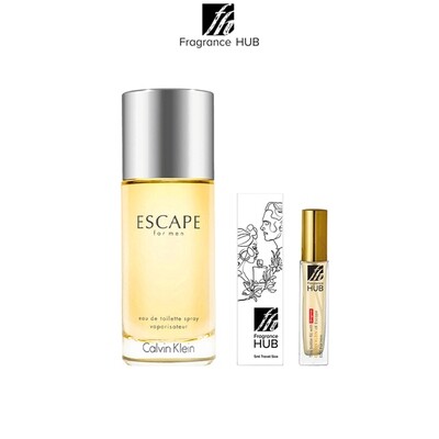 Calvin Klein cK Escape EDT Men 5/10ml Travel Size Perfume (Refill by Fragrance HUB)