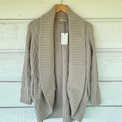 Cable Shawl Cardi-Linen