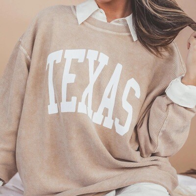 Texas Corded Sweatshirt - Latte