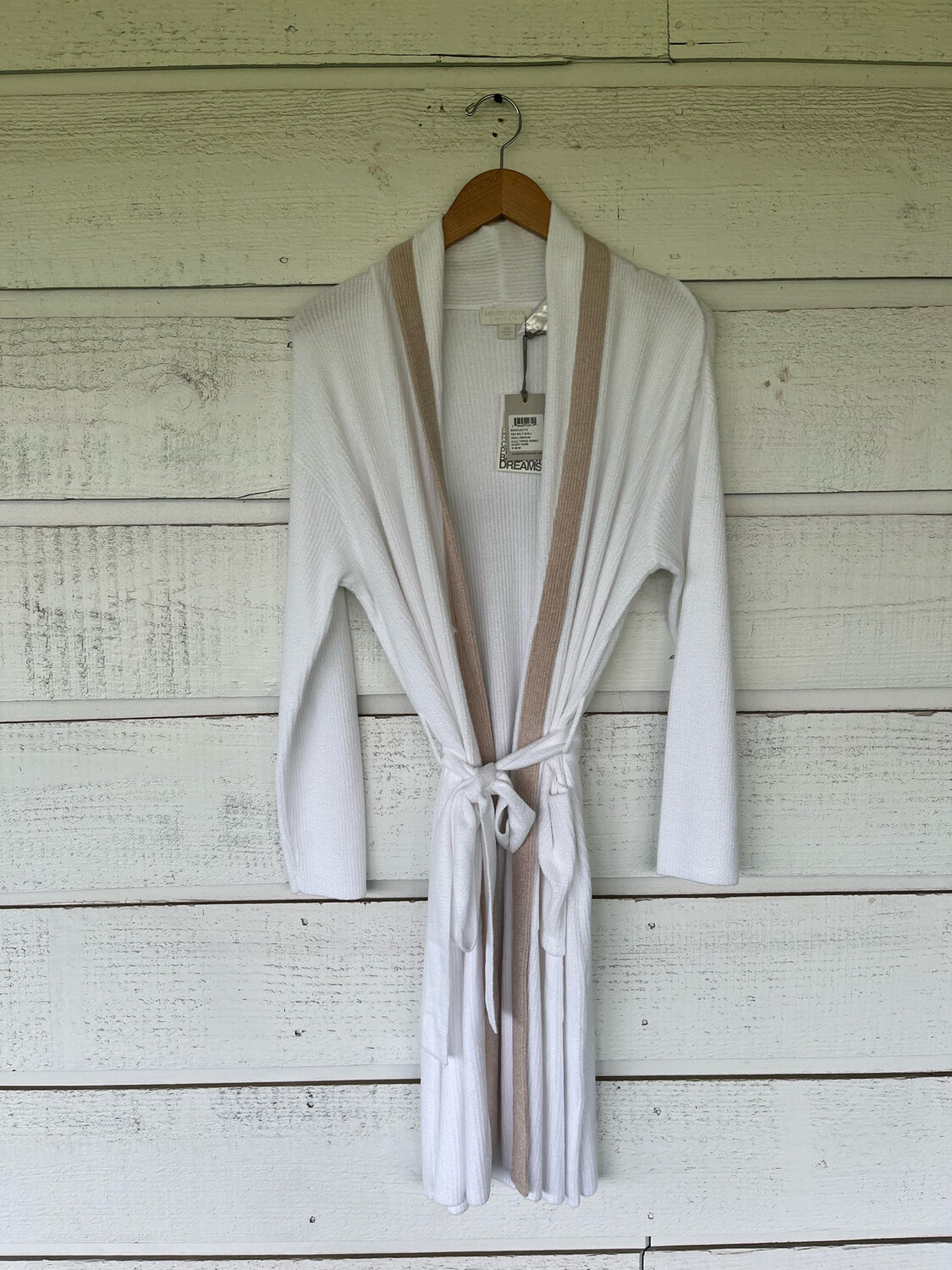 Tipped Ribbed Short Robe 