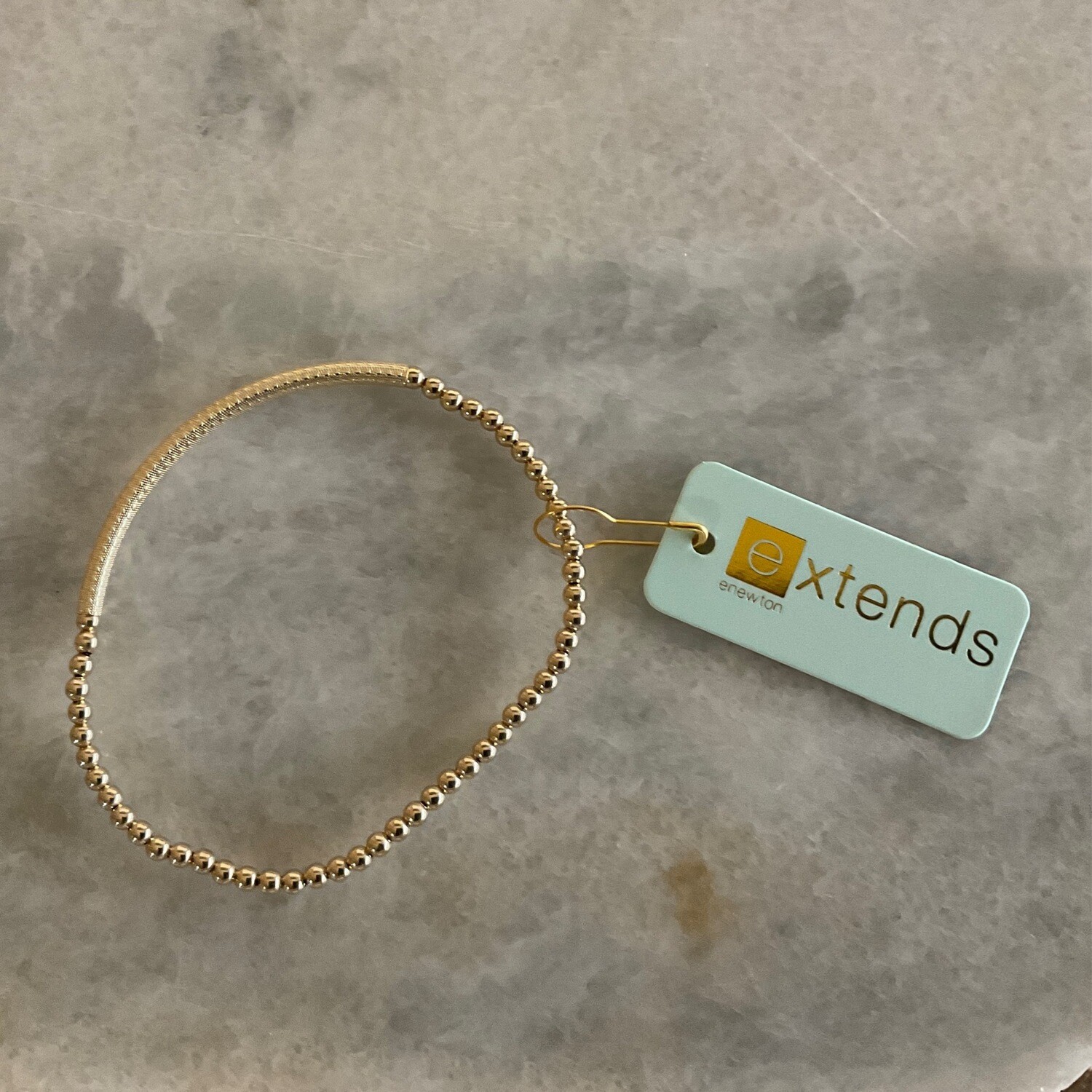EXTENDS- Bliss Bar Textured 3mm Bracelet, gold