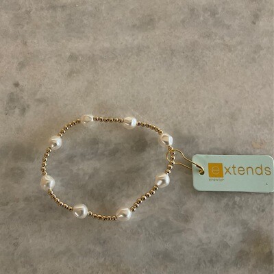EXTENDS- Admire Gold 3mm bead Bracelet pearl