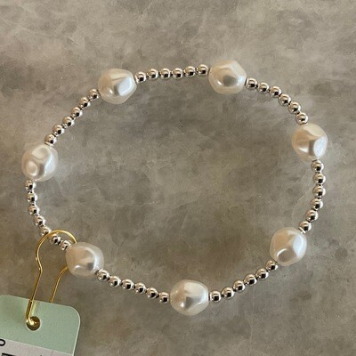Admire Sterling 3mm Bead Bracelet Pearl