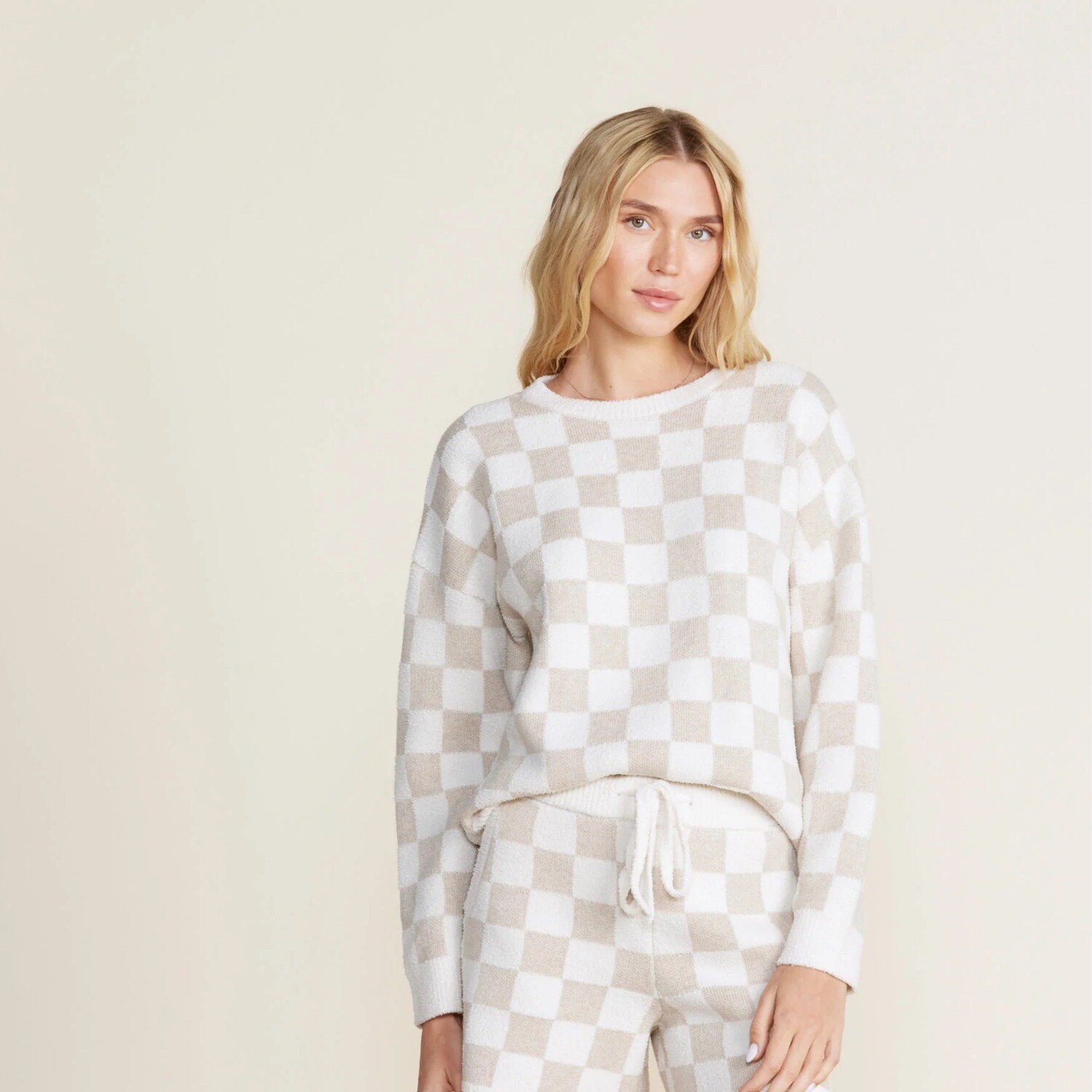 Cozychic Cotton Checkered Pullover