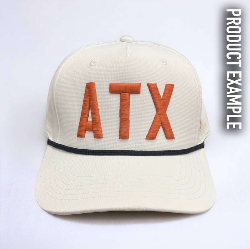 Performance Rope Hats - Customizable: White (Black Rope)