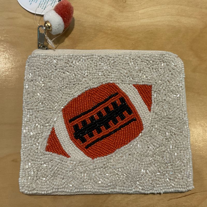 Football Beaded Pouch