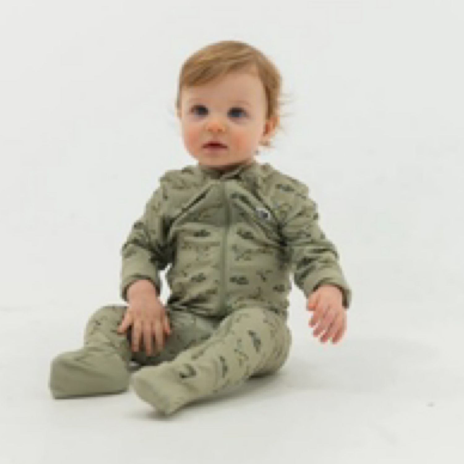Baby Zip up- Flying duck Green