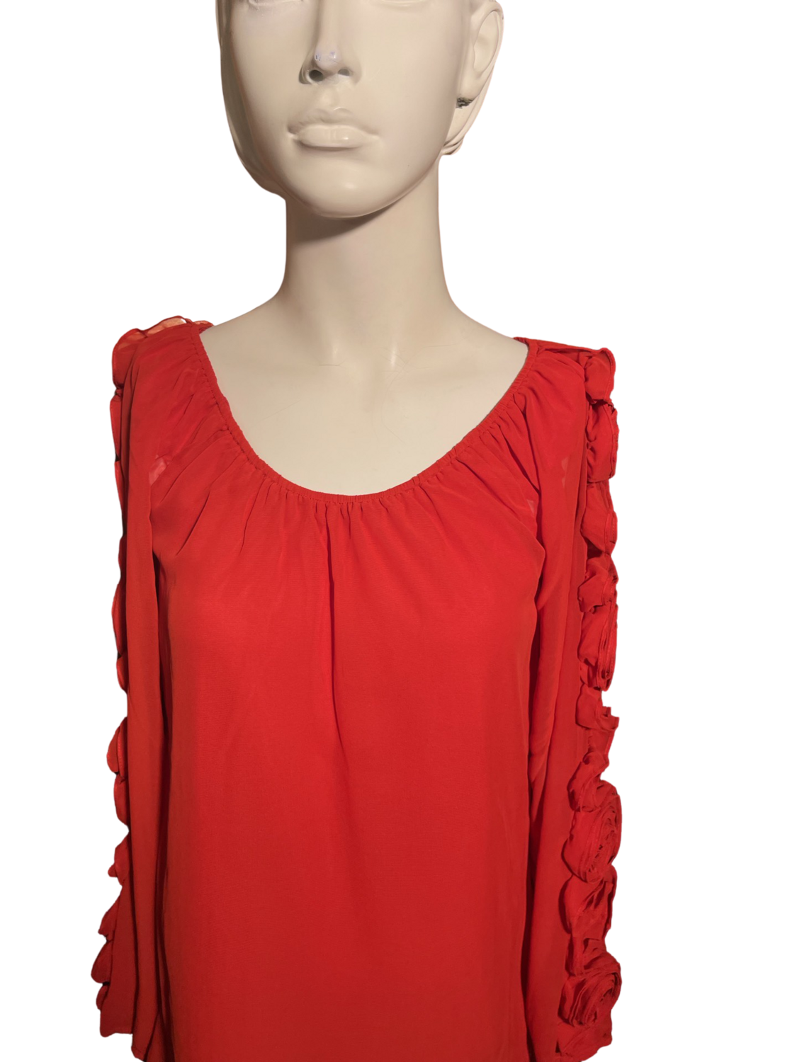 Veleno New York Red Floral Sleeve Blouse