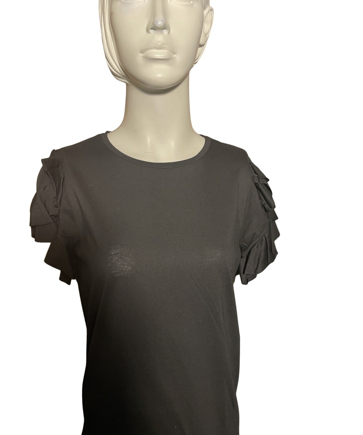 Eva Longoria Black Ruffle Top
