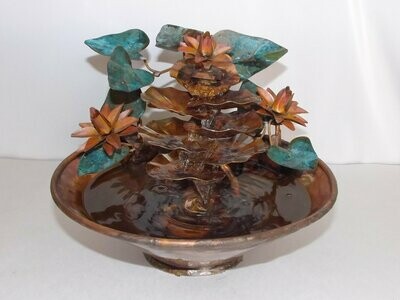 Copper Fountains, Water Lily Pad Cascade, Tabletop, extra small (Available/Created by Order, please see item details for shipping/inventory) Copper Fountains, Water Lily Pad Cascade, Tabletop, extra small (Available/Created by Order, please see item details for shipping/inventory)