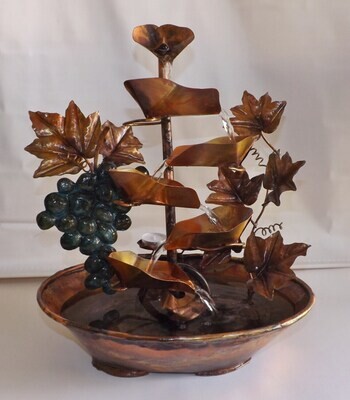 Copper Vineyard Grape Bunch and Grape Leaves, Oval "bowl" Water Table Fountain (created/available by order, please see details for shipping/inventory) Copper Vineyard Grape Bunch and Grape Leaves, Oval "bowl" Water Table Fountain (created/available by order, please see details for shipping/inventory)