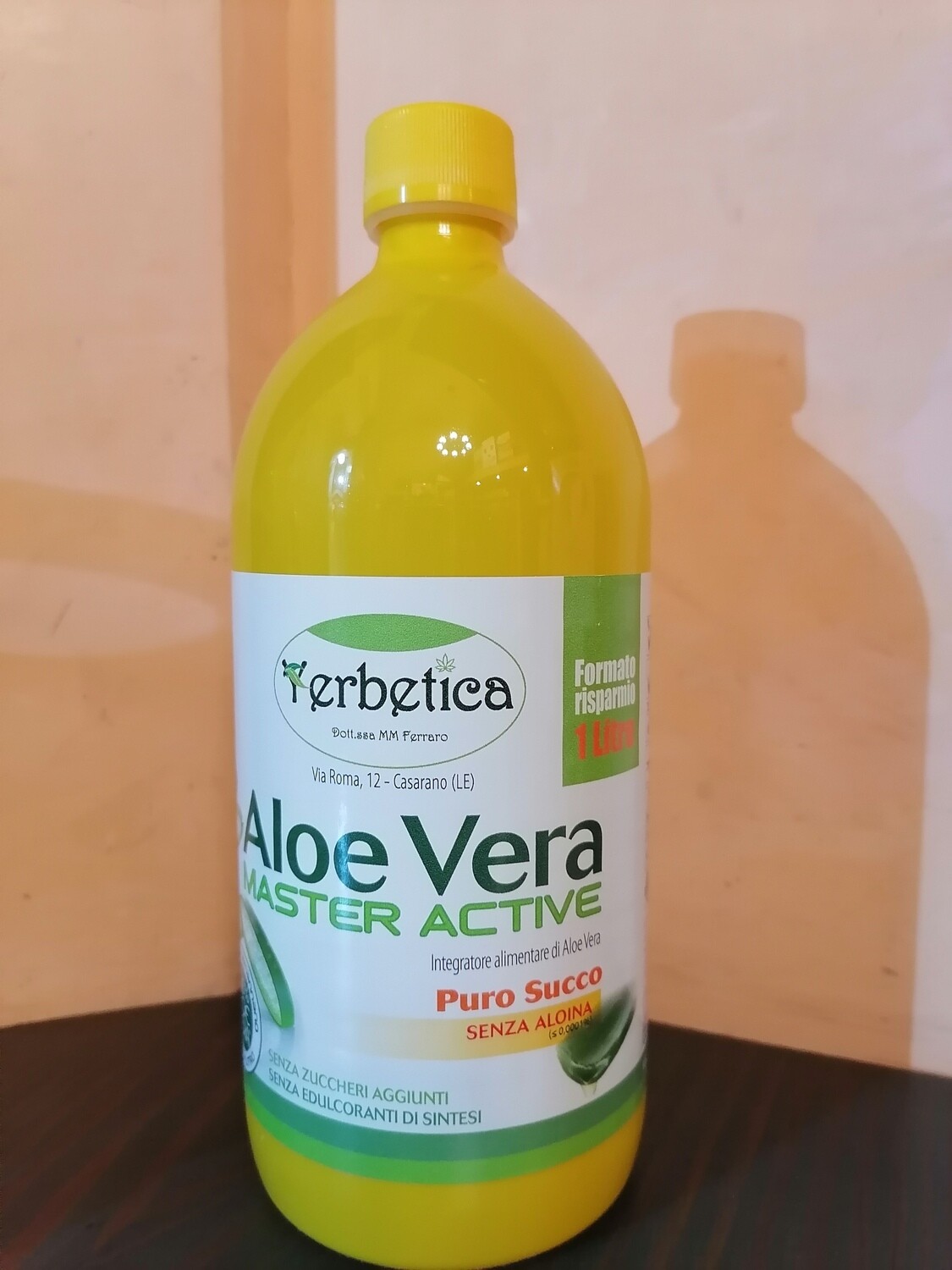 Aloe Vera MASTER ACTIVE – 100% Puro Succo 1 Lt | senza aloina | DETOX