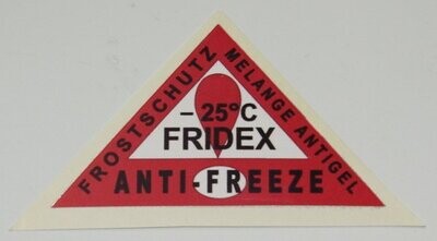 Aufkleber „Frostschutzmittel FRIDEX“