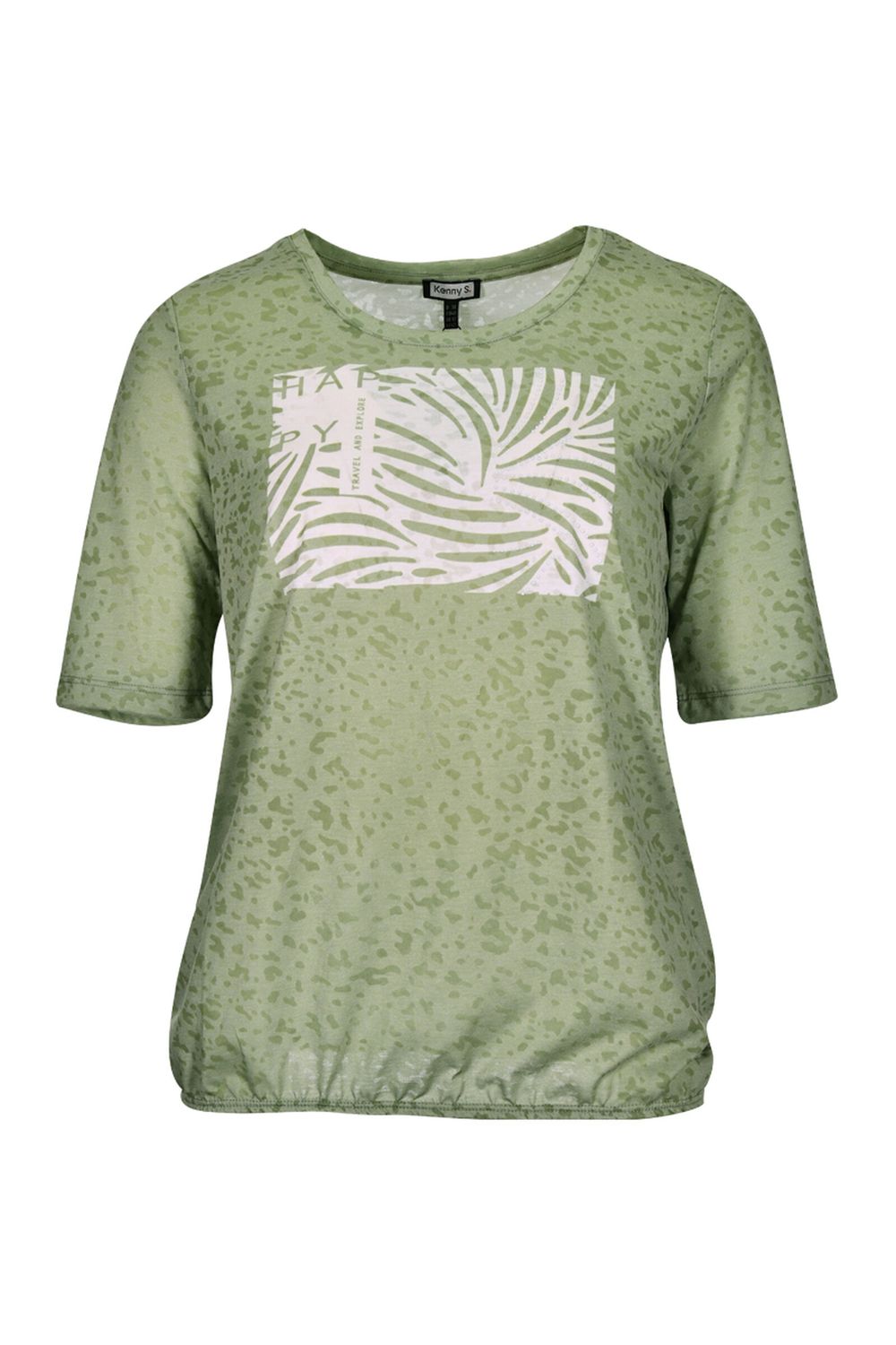 Kenny S Ausbrenner T-Shirt Allover bamboogrün