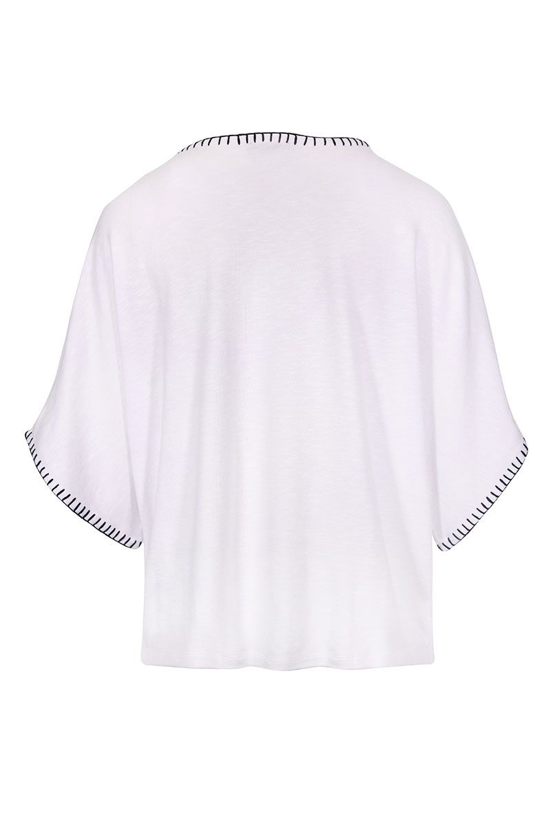 Kenny S Strickshirt Kastenform weiss