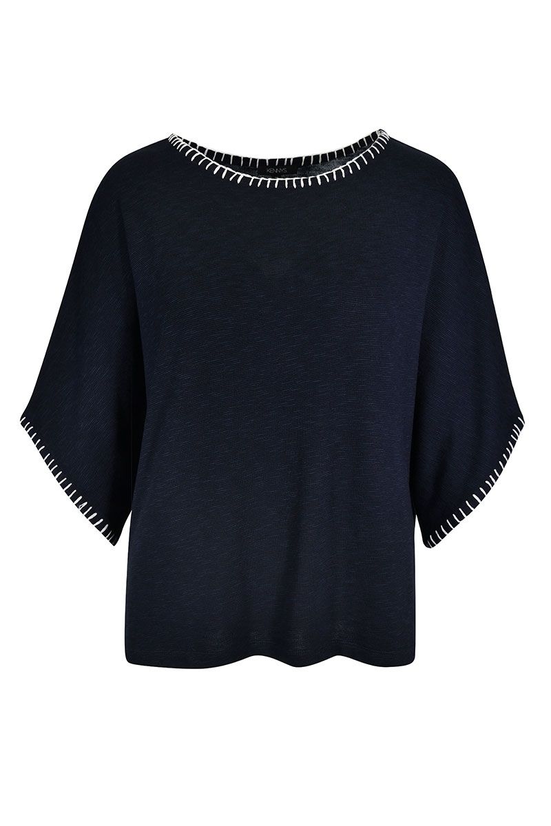 Kenny S Strickshirt Kastenform marine