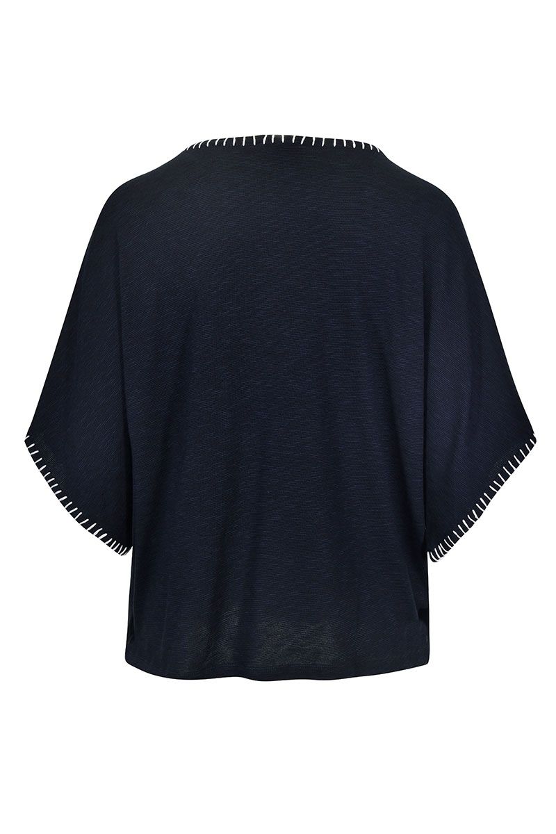 Kenny S Strickshirt Kastenform marine