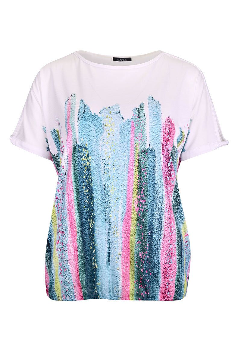 T-Shirt Pinselstriche weiss