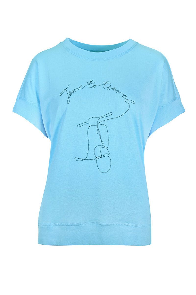 T-Shirt mit Roller pooltürkis